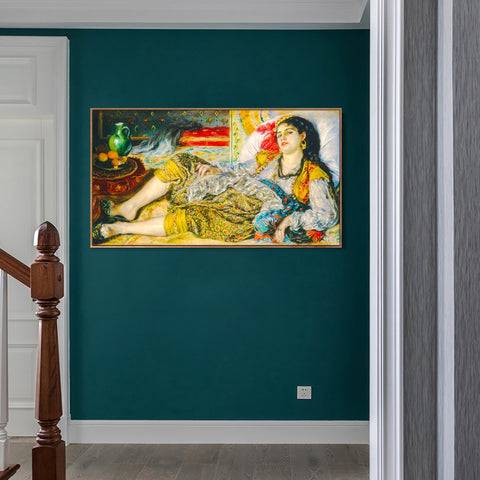 INVIN ART Framed Canvas Odalisque by Pierre Auguste Renoir Wall Art Living Room Home Office Decorations