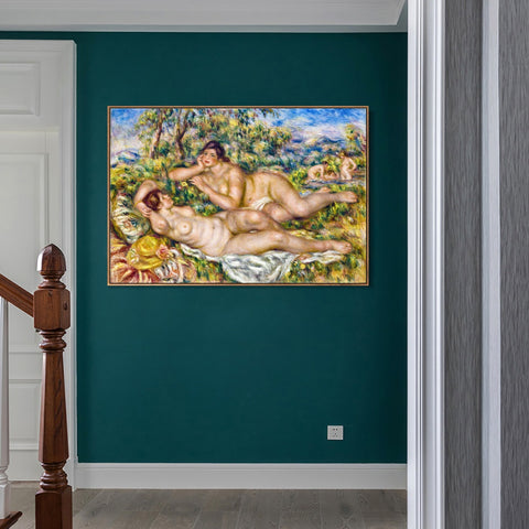 INVIN ART Framed Canvas The Bathers by Pierre Auguste Renoir Wall Art Living Room Home Office Decorations
