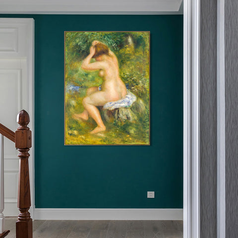 INVIN ART Framed Canvas A Bather by Pierre Auguste Renoir Wall Art Living Room Home Office Decorations