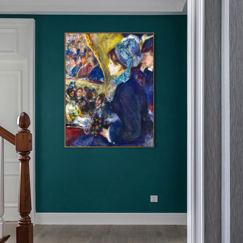 INVIN ART Framed Canvas At the Theatre by Pierre Auguste Renoir Wall Art Living Room Home Office Decorations