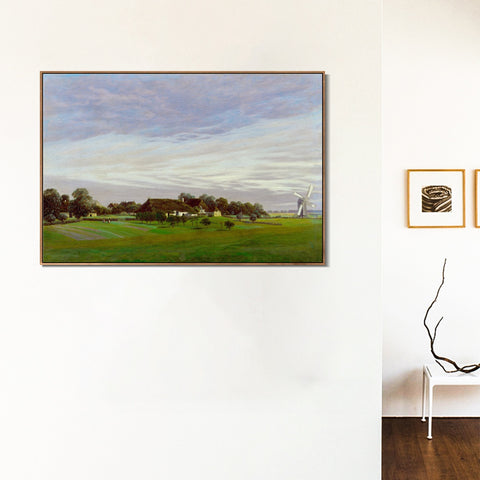INVIN ART Framed Canvas Flat Countryside by Caspar David Friedrich Wall Art Living Room Home Office Decorations