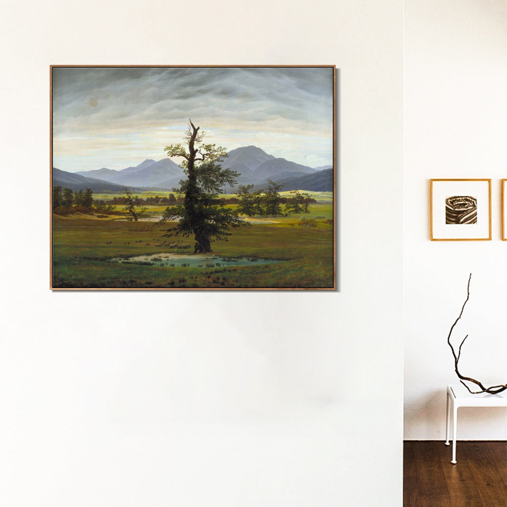 INVIN ART Framed Canvas Der einsame Baum by Caspar David Friedrich Wall Art Living Room Home Office Decorations