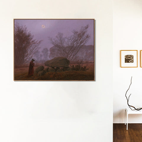 INVIN ART Framed Canvas A Walk at Dusk 1835 by Caspar David Friedrich Wall Art Living Room Home Office Decorations