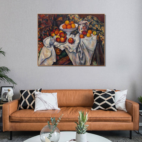 INVIN ART Framed Canvas Giclee Print Art Apples and Oranges by Paul Cezanne Wall Art Living Room Home Office Decorations