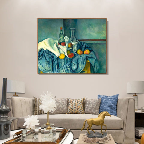 INVIN ART Framed Canvas Giclee Print Art The Peppermint Bottle 1895 by Paul Cezanne Wall Art Living Room Home Office Decorations