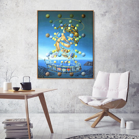 INVIN ART Framed Canvas the Maximum Speed of Raphael's Madonna by Salvador Dal Wall Art Living Room Home Office Decorations