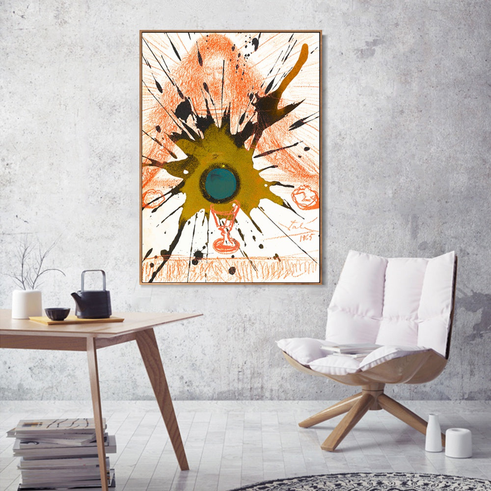 INVIN ART Framed Canvas Biblia Sacra Vulgatae by Salvador Dal Wall Art Living Room Home Office Decorations