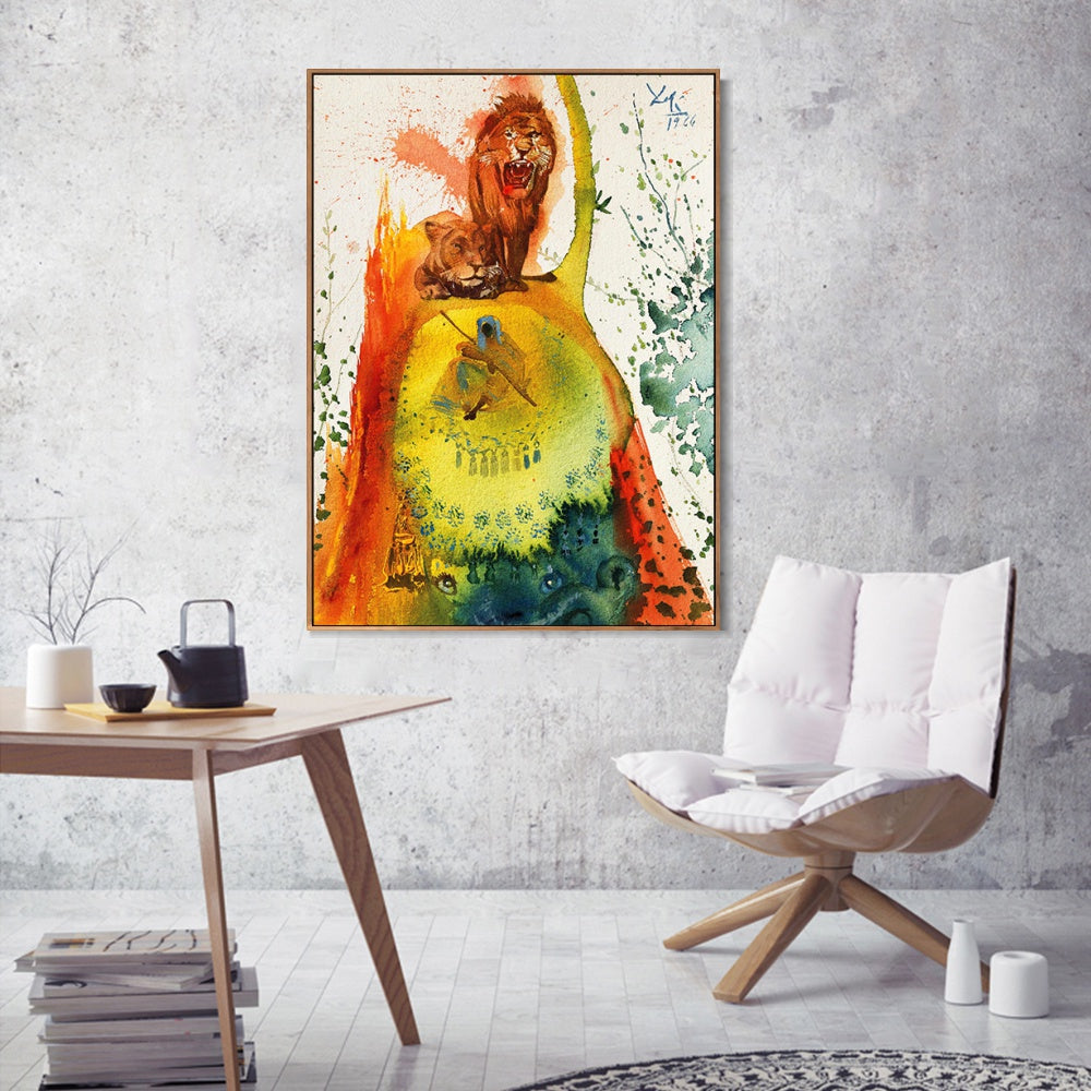 INVIN ART Framed Canvas Series#032 by Salvador Dal Wall Art Living Room Home Office Decorations