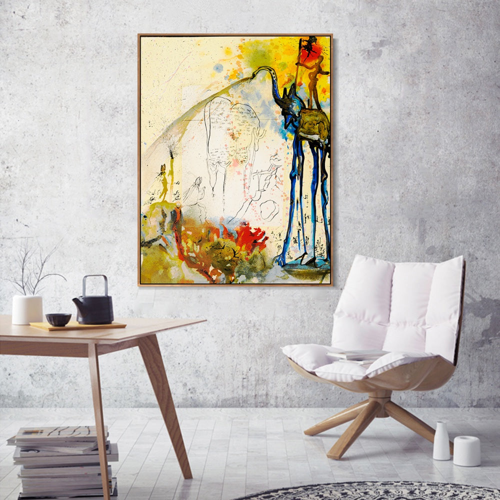 INVIN ART Framed Canvas Series#043 by Salvador Dal Wall Art Living Room Home Office Decorations