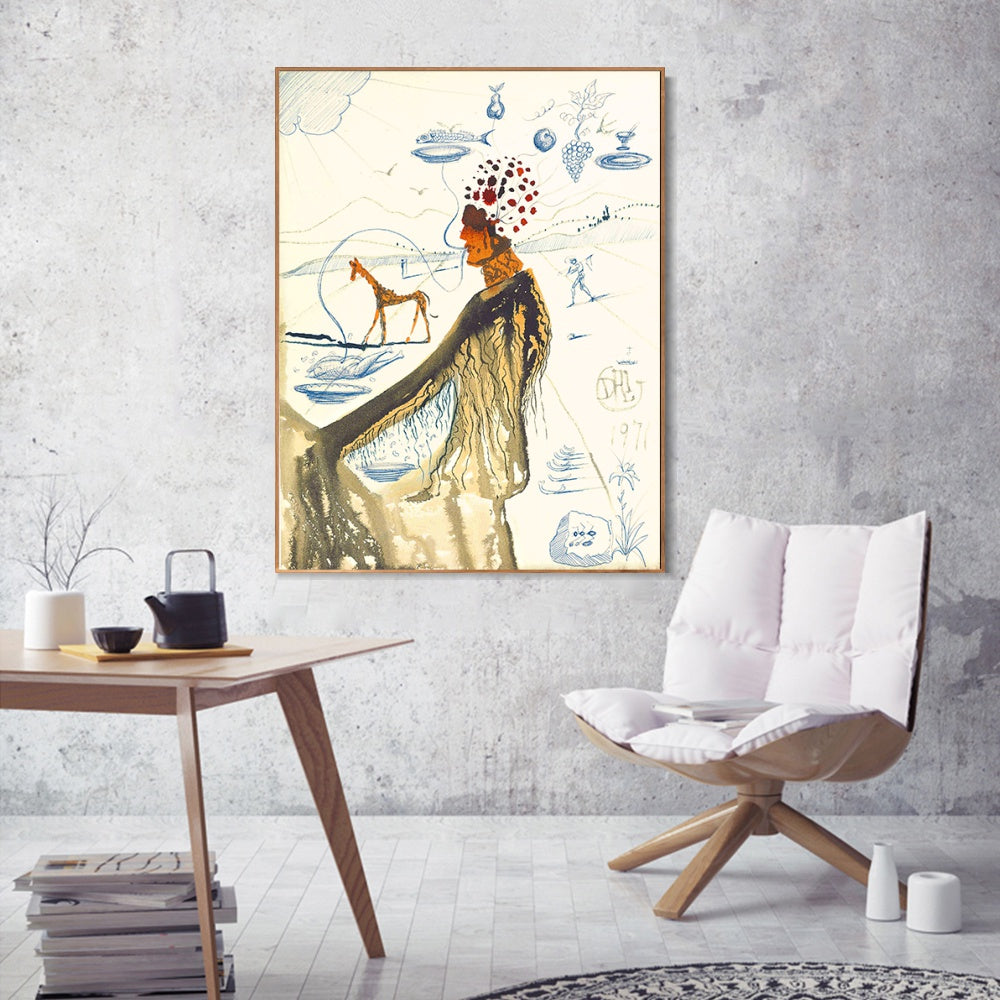 INVIN ART Framed Canvas Series#056 by Salvador Dal Wall Art Living Room Home Office Decorations