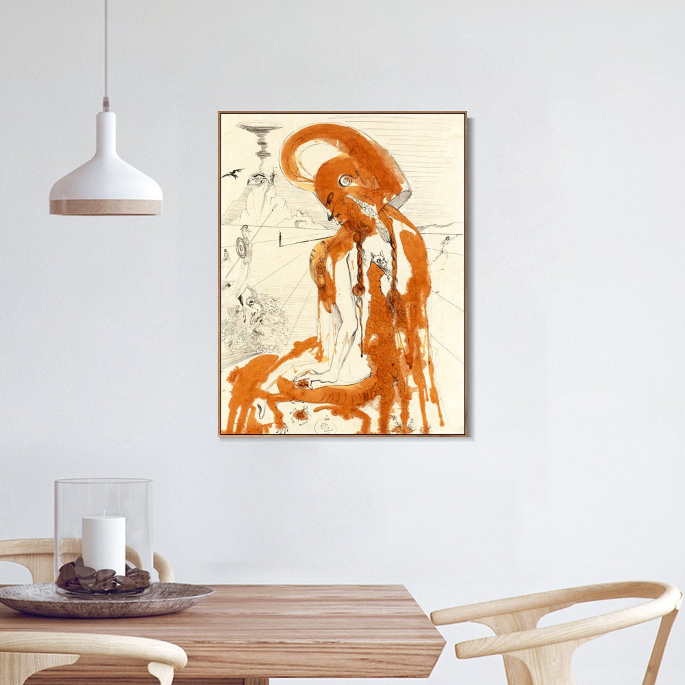 INVIN ART Framed Canvas Series#124 by Salvador Dal Wall Art Living Room Home Office Decorations