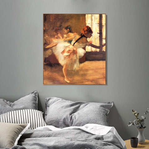 INVIN ART Framed Canvas Giclee Print Art La Répétition de Danse, détail by Edgar Degas Wall Art Living Room Home Office Decorations