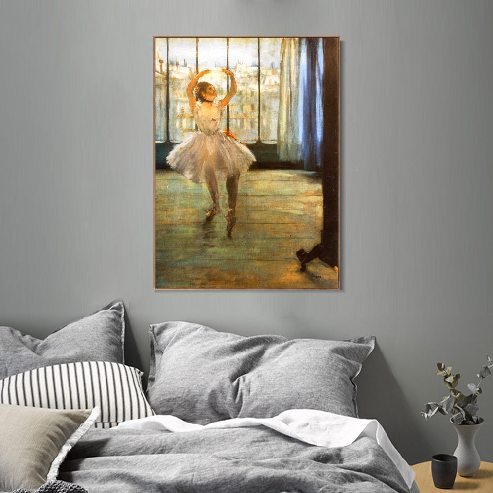 INVIN ART Framed Canvas Giclee Print Art Danseuse posant chez un photographe by Edgar Degas Wall Art