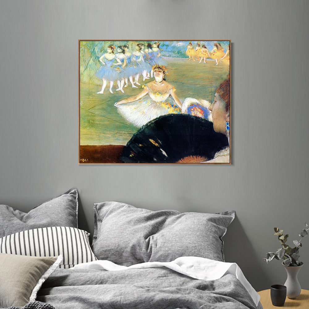 INVIN ART Framed Canvas Giclee Print Art Le Ballet sur monotype by Edgar Degas Wall Art