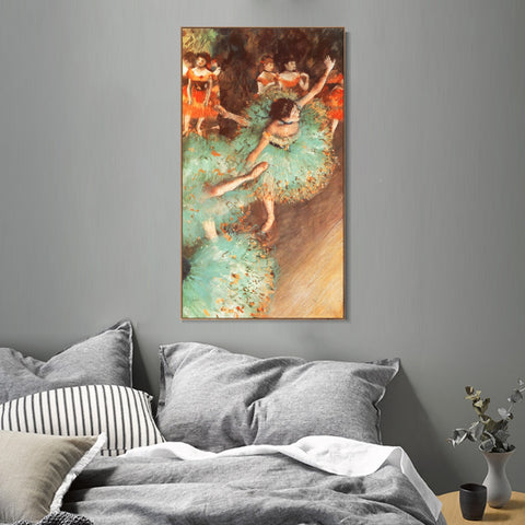 INVIN ART Framed Canvas Giclee Print Art Danseuses basculant, Danseuses vertes by Edgar Degas Wall Art Living Room Home Office Decorations