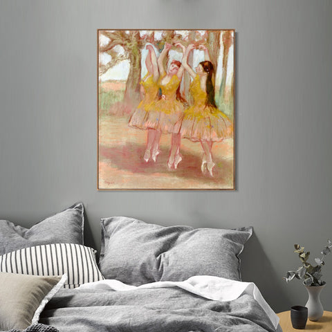 INVIN ART Framed Canvas Giclee Print Art Grecian Dance by Edgar Degas Wall Art Living Room Home Office Decorations