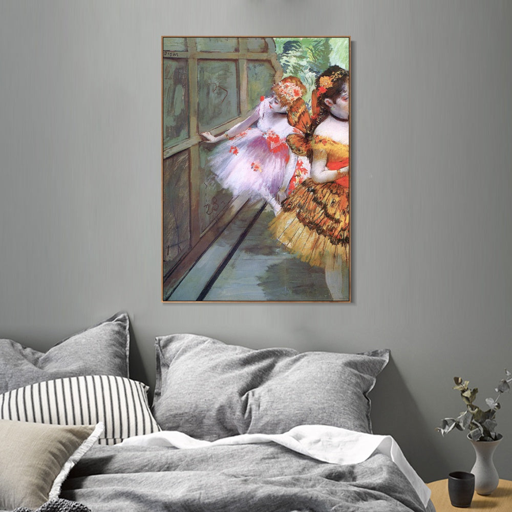 INVIN ART Framed Canvas Giclee Print Art Ballet Dancers in Butterfly Costumes by Edgar Degas Wall Art