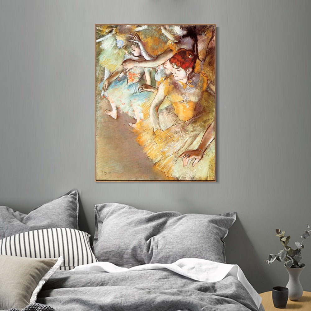 INVIN ART Framed Canvas Giclee Print Art Ballet Dancers on the Stage by Edgar Degas Wall Art