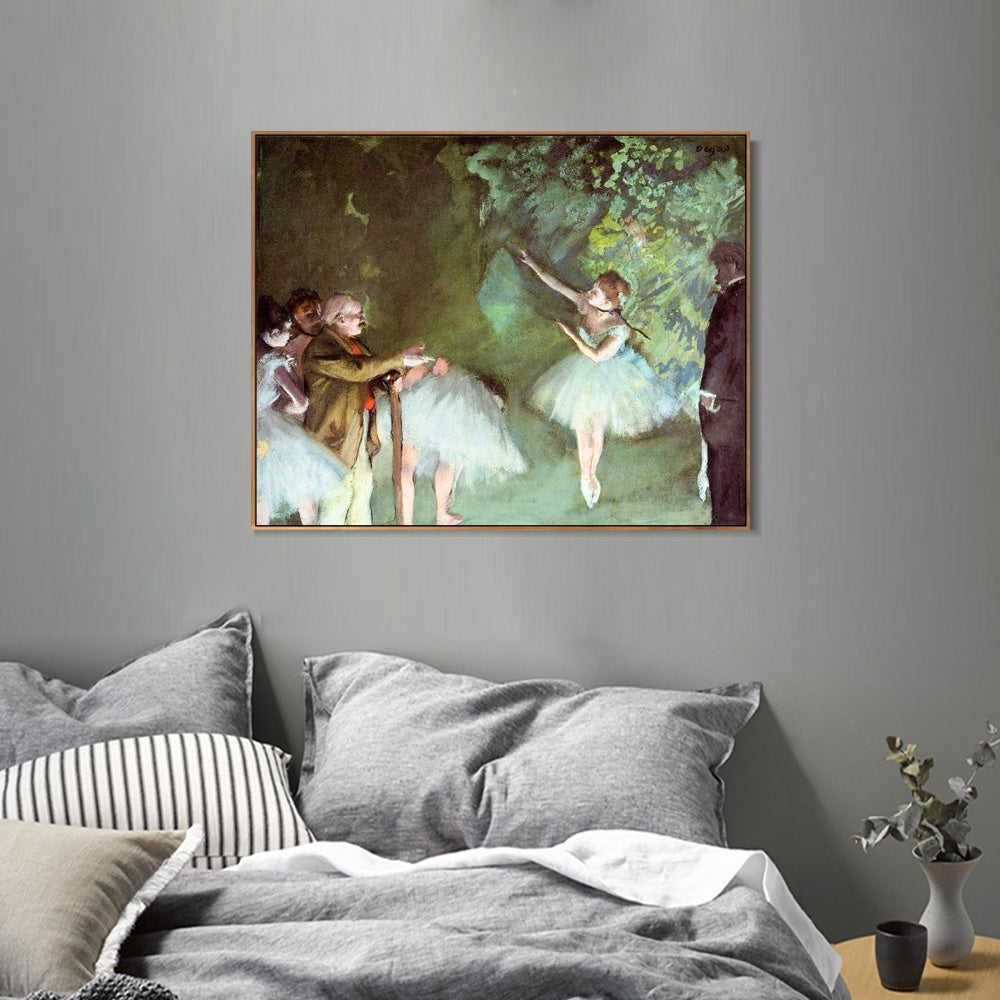 INVIN ART Framed Canvas Giclee Print Art Ballet Rehearsal by Edgar Degas Wall Art