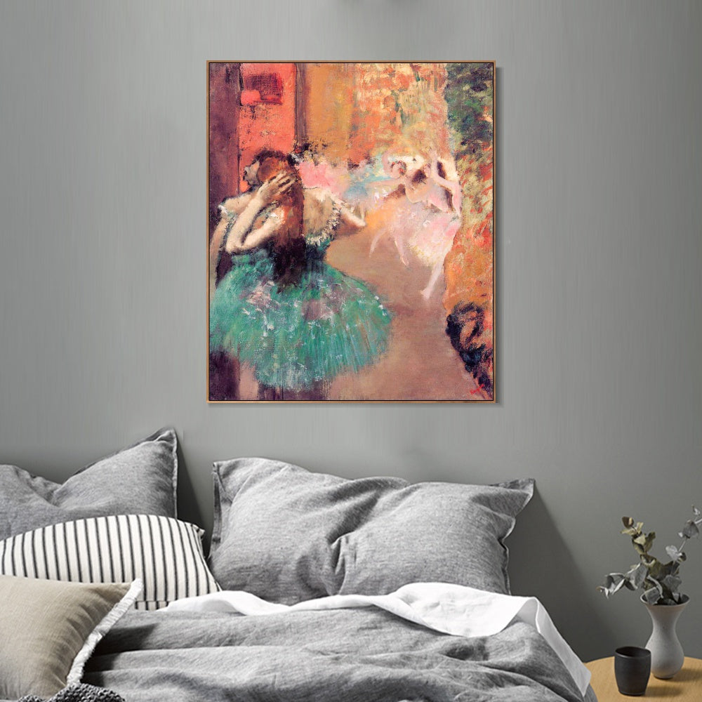 INVIN ART Framed Canvas Giclee Print Art Ballet Scene by Edgar Degas Wall Art