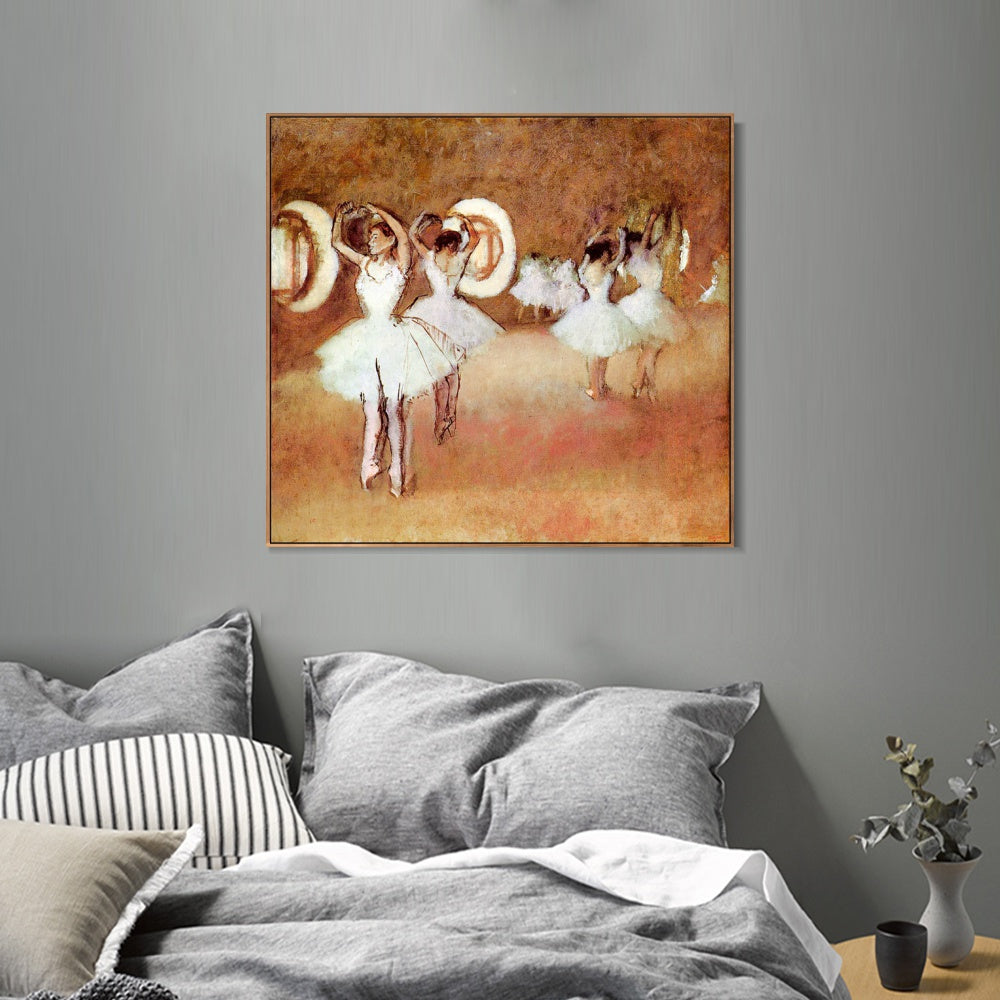 INVIN ART Framed Canvas Giclee Print Art Dance Rehearsal in the Studio of the Opera by Edgar Degas Wall Art