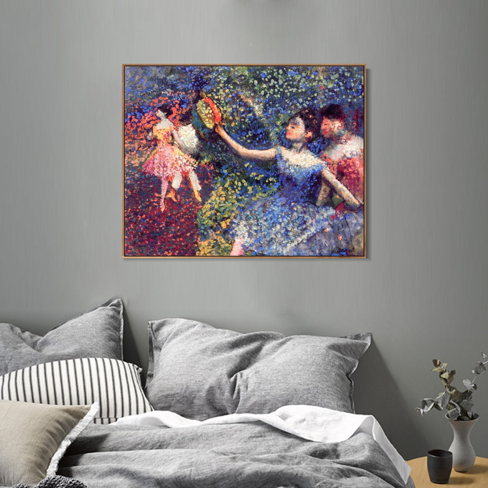 INVIN ART Framed Canvas Giclee Print Art Dancer and Tambourine by Edgar Degas Wall Art