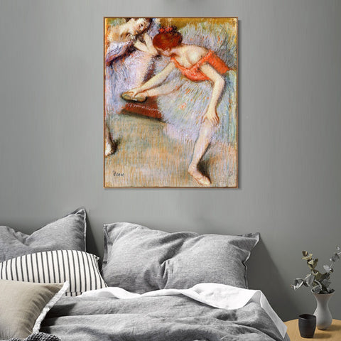 INVIN ART Framed Canvas Giclee Print Art Dancers, 1895 by Edgar Degas Wall Art Living Room Home Office Decorations