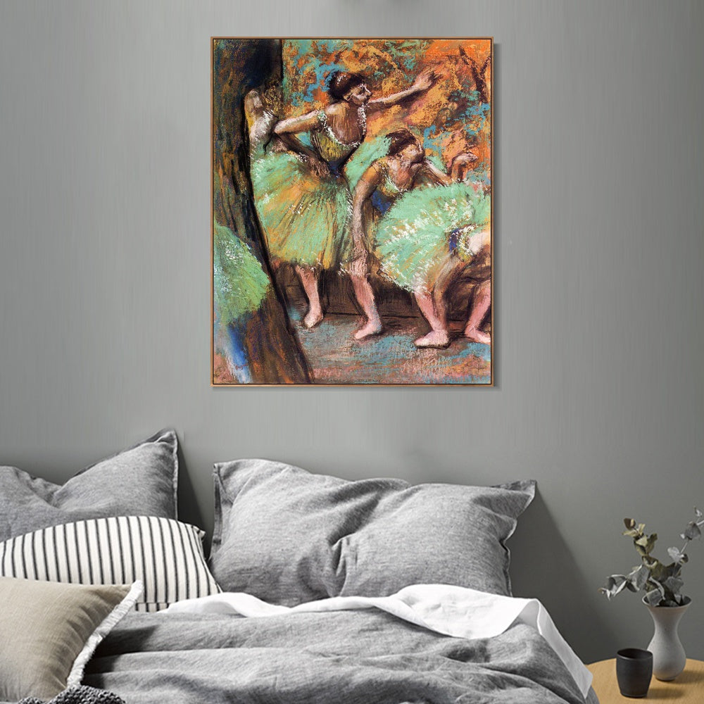 INVIN ART Framed Canvas Giclee Print Art Dancers, 1898 by Edgar Degas Wall Art