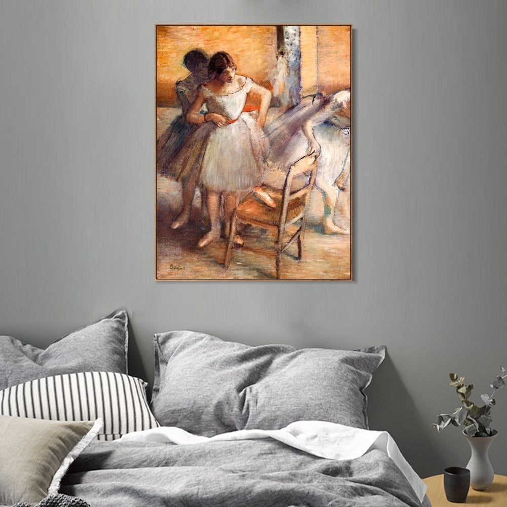 INVIN ART Framed Canvas Giclee Print Art Dancers,circa 1895-1900 by Edgar Degas Wall Art