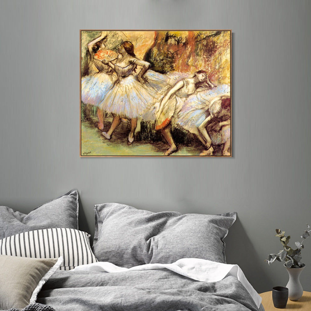 INVIN ART Framed Canvas Giclee Print Art Dancers,circa 1897-1901 by Edgar Degas Wall Art