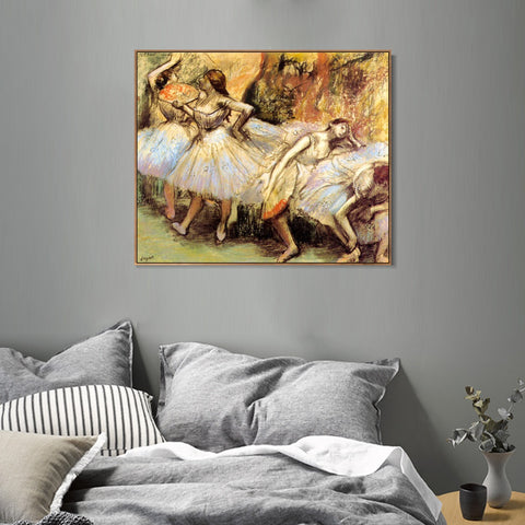 INVIN ART Framed Canvas Giclee Print Art Dancers,circa 1897-1901 by Edgar Degas Wall Art Living Room Home Office Decorations