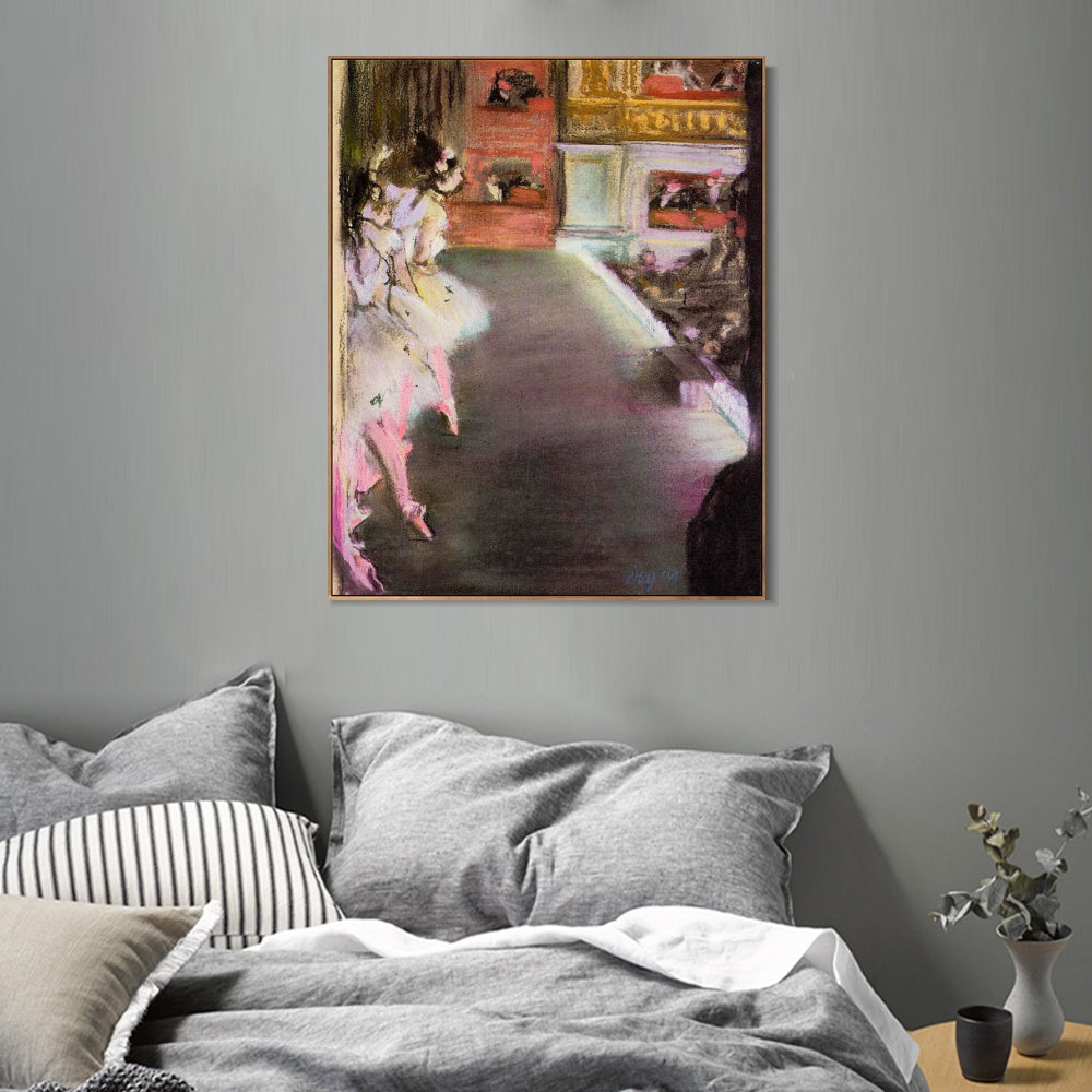INVIN ART Framed Canvas Giclee Print Art Dancers at the Old Opera House by Edgar Degas Wall Art