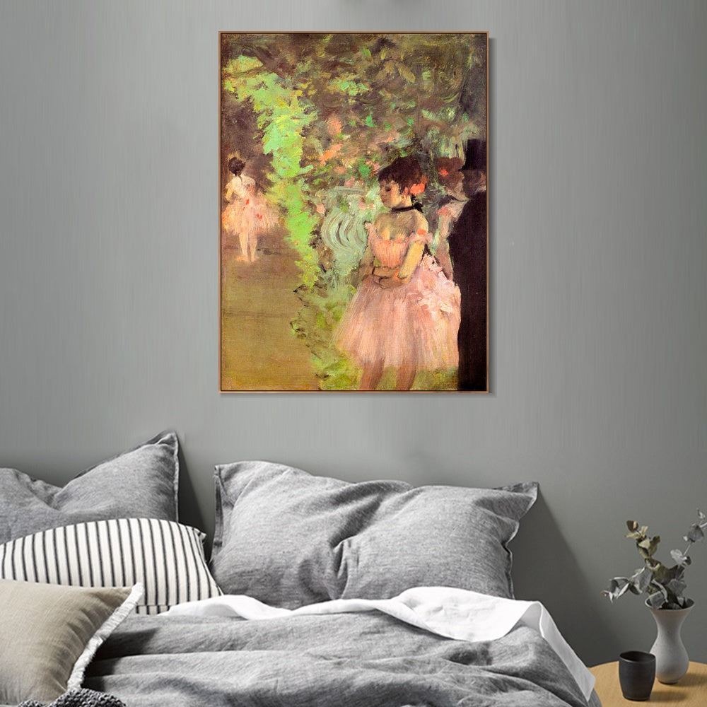 INVIN ART Framed Canvas Giclee Print Art Dancers Backstage, 1872 by Edgar Degas Wall Art