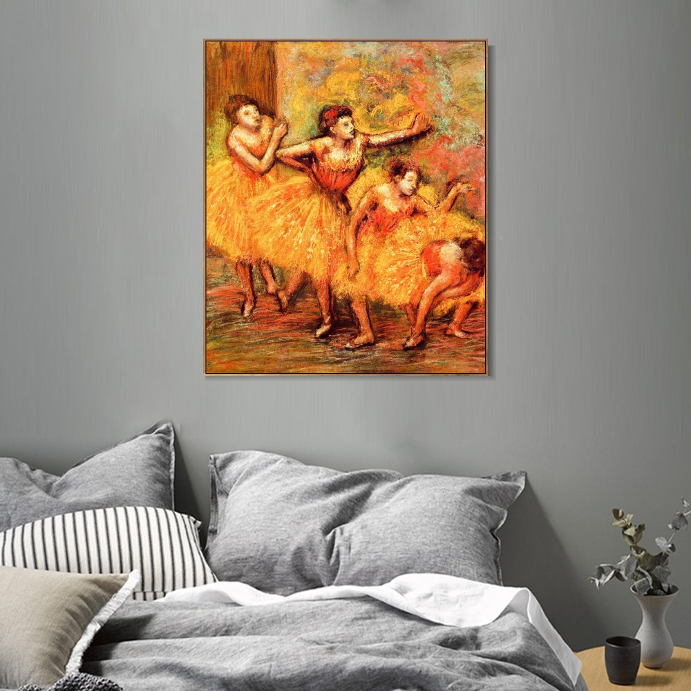 INVIN ART Framed Canvas Giclee Print Art Four Dancers,circa 1903 by Edgar Degas Wall Art