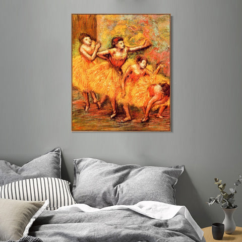 INVIN ART Framed Canvas Giclee Print Art Four Dancers,circa 1903 by Edgar Degas Wall Art Living Room Home Office Decorations