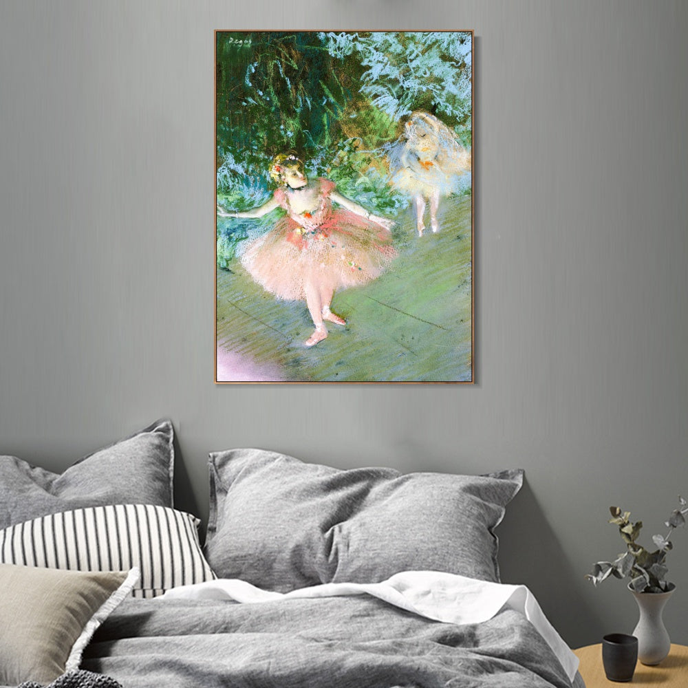INVIN ART Framed Canvas Giclee Print Art Dancers on Set,1878-1880 by Edgar Degas Wall Art