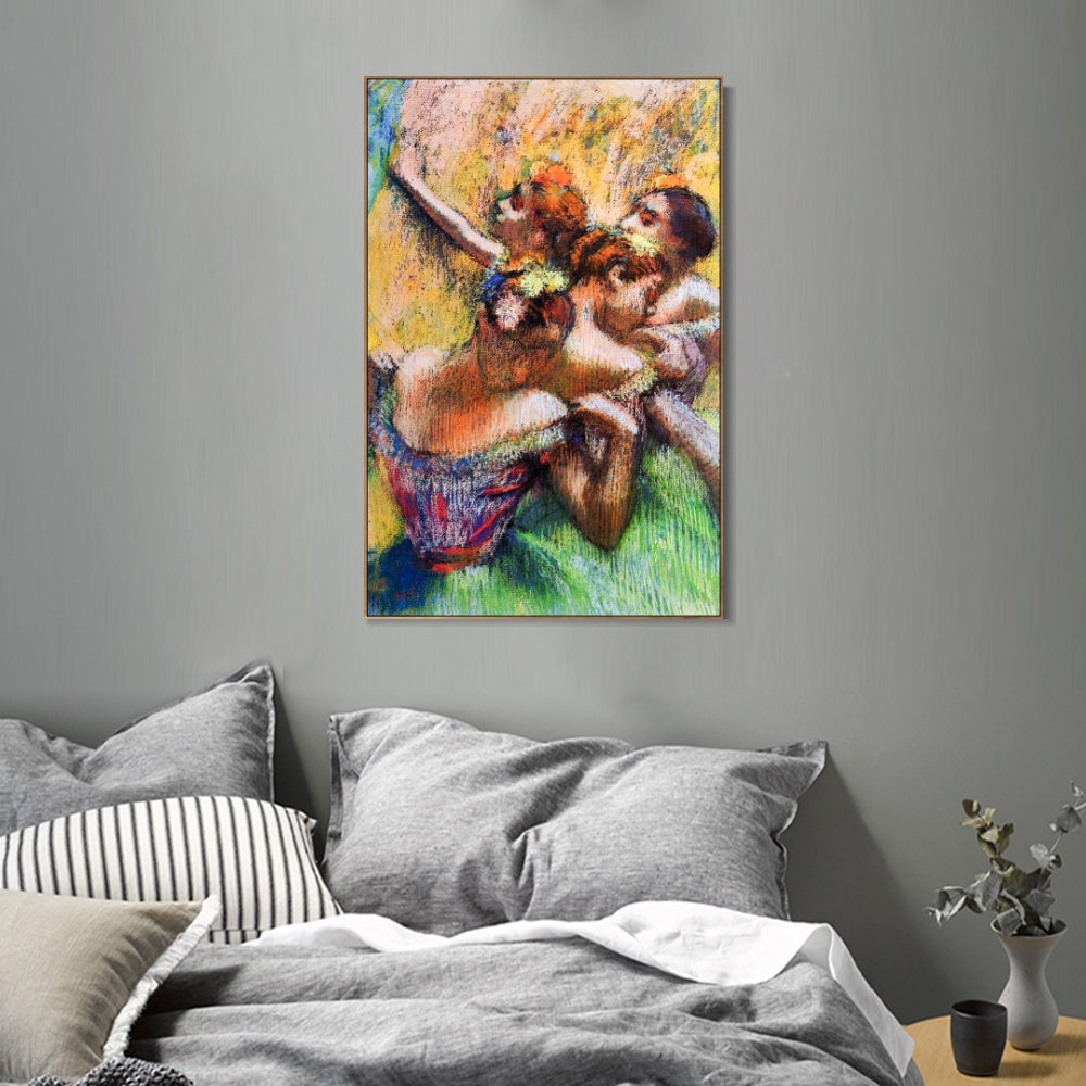 INVIN ART Framed Canvas Giclee Print Art Four Dancers,circa 1902 by Edgar Degas Wall Art