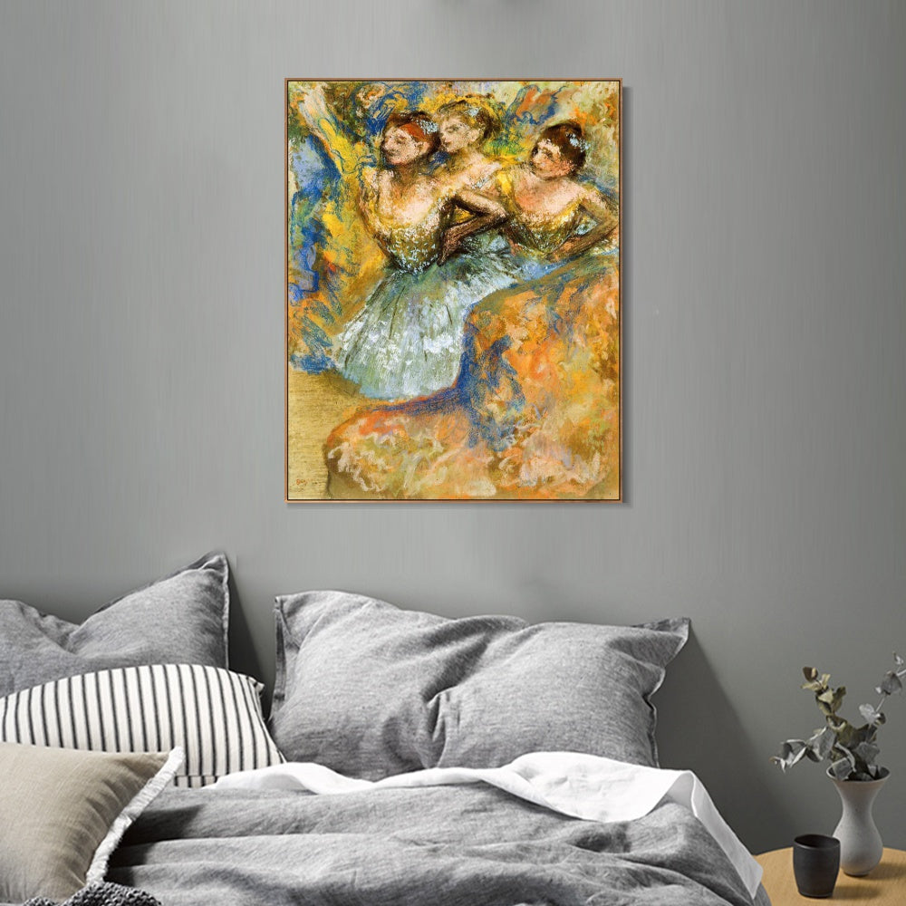 INVIN ART Framed Canvas Giclee Print Art Group of Dancers,circa 1900-1910 by Edgar Degas Wall Art