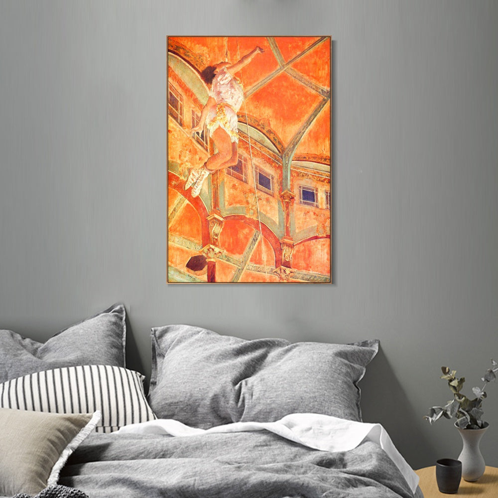 INVIN ART Framed Canvas Giclee Print Art La La at the Cirque Fernando,Paris 1879 by Edgar Degas Wall Art