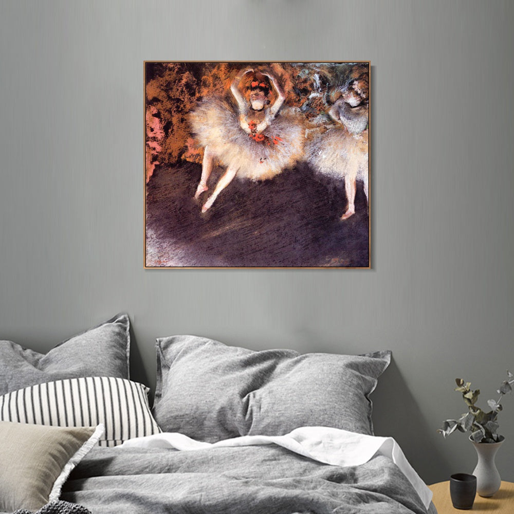 INVIN ART Framed Canvas Giclee Print Art Le Pas Battu - 1879 by Edgar Degas Wall Art