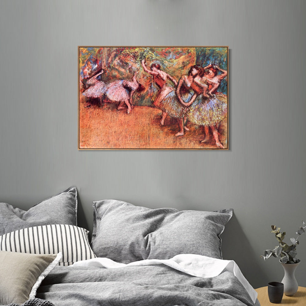 INVIN ART Framed Canvas Giclee Print Art Ballet Scene,circa 1907 by Edgar Degas Wall Art