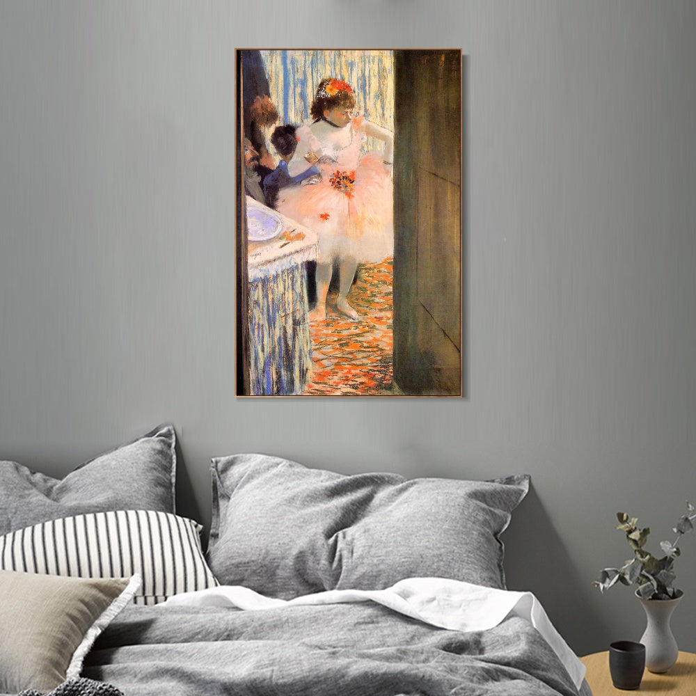 INVIN ART Framed Canvas Giclee Print Art Dancer in Her Dressing Room,circa 1880 by Edgar Degas Wall Art