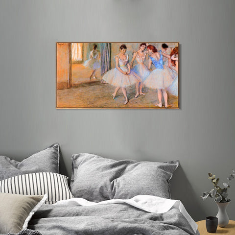 INVIN ART Framed Canvas Giclee Print Art Dancers in the Studio,circa 1884 by Edgar Degas Wall Art Living Room Home Office Decorations