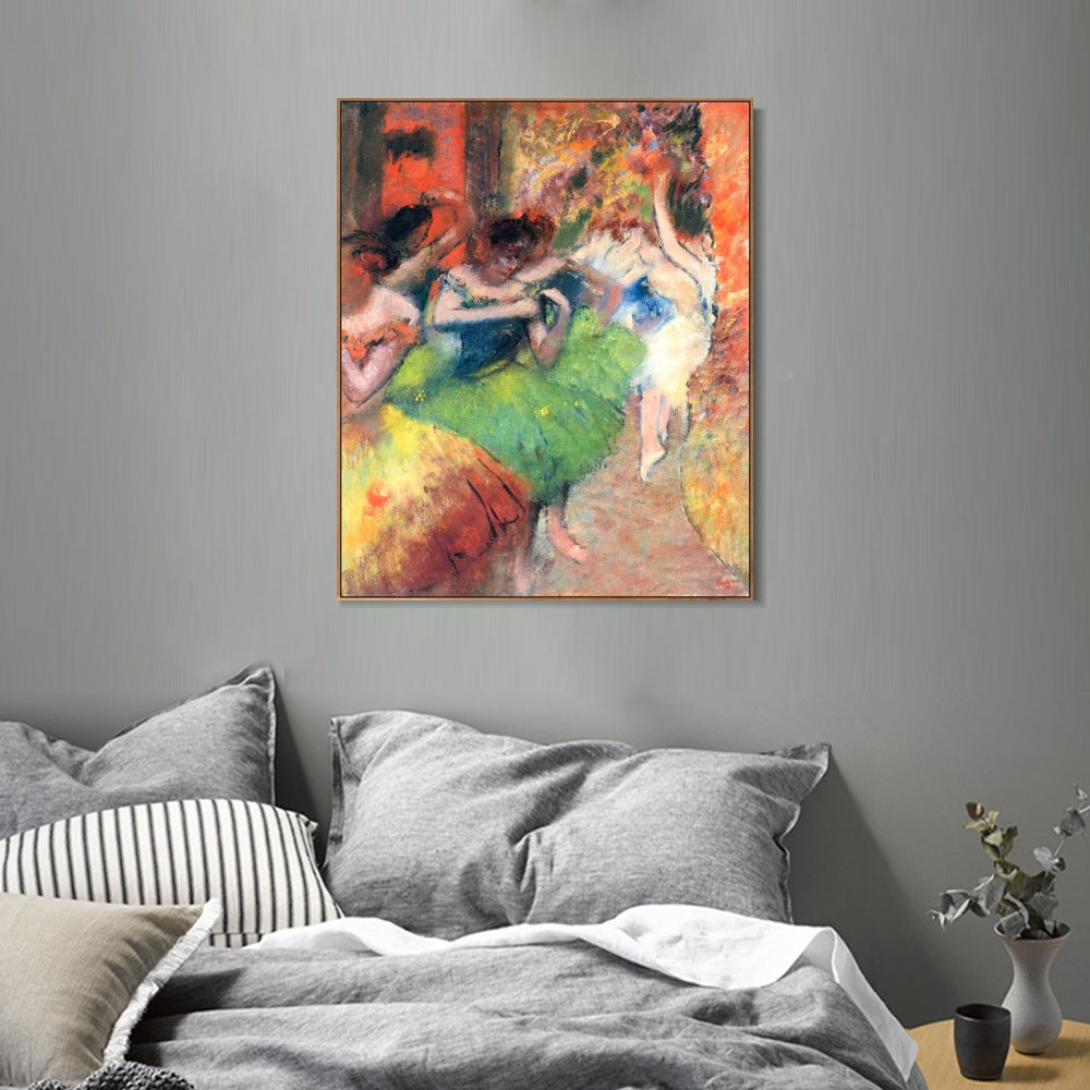 INVIN ART Framed Canvas Giclee Print Art Dancers in the Wings,circa 1885 by Edgar Degas Wall Art