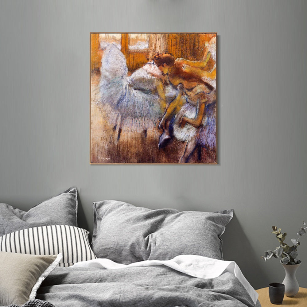 INVIN ART Framed Canvas Giclee Print Art Dancers Relaxing,circa 1885 by Edgar Degas Wall Art