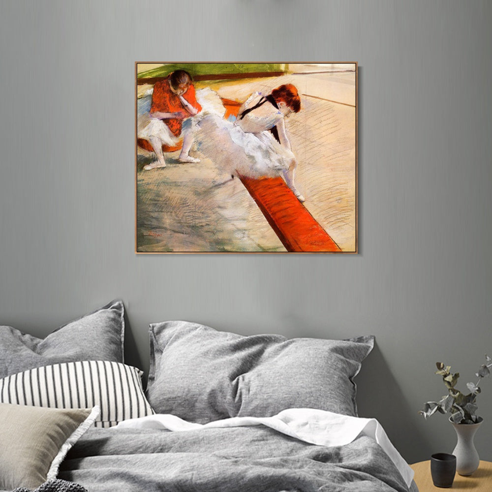 INVIN ART Framed Canvas Giclee Print Art Dancers Resting,circa 1879 by Edgar Degas Wall Art