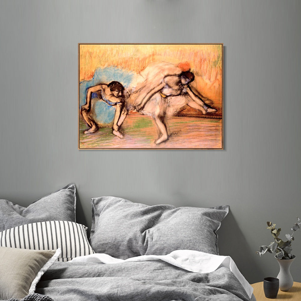 INVIN ART Framed Canvas Giclee Print Art Dancers Resting, circa 1896 by Edgar Degas Wall Art