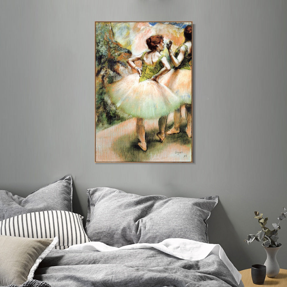 INVIN ART Framed Canvas Giclee Print Art Dancer with a Fan,1897 - 1901 by Edgar Degas Wall Art Living Room Home Office Decorations