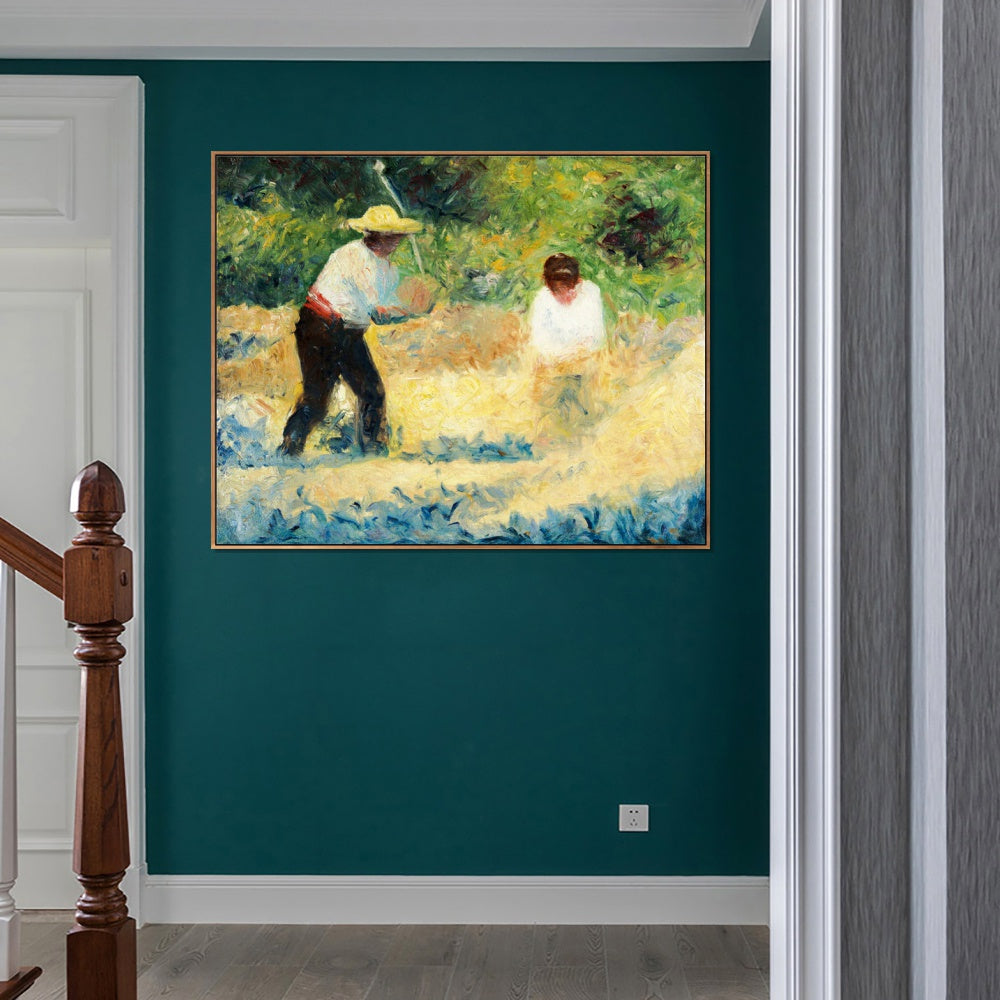 INVIN ART Framed Canvas Giclee Print Art Deutsch Steinbrecher by Georges Seurat Wall Art Living Room Home Office Decorations