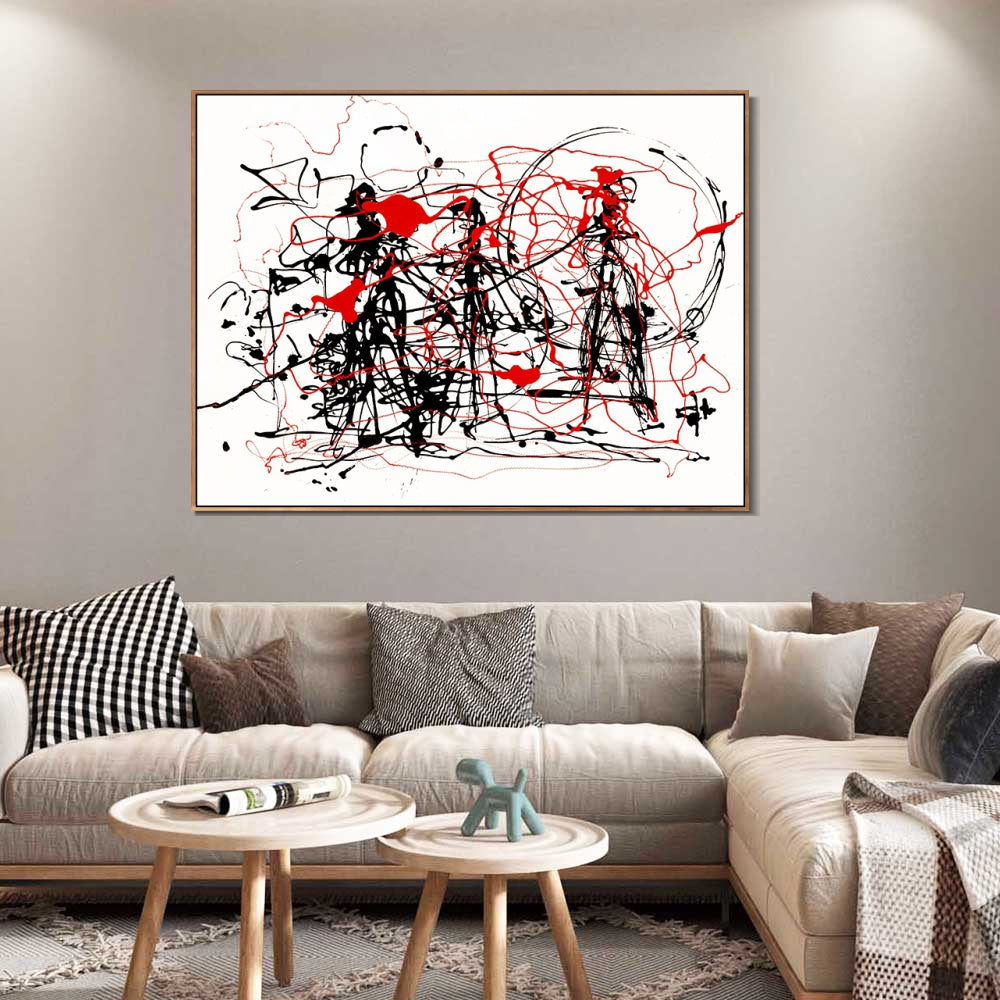 INVIN ART Framed Canvas Giclee Print Art Abstract Series#6 by Jackson Pollock Wall Art